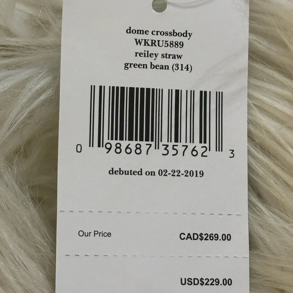 🆕NWT🆕 Kate Spade Straw Dome Crossbody with Green Bean Saffiano Leather Trim!💚 - Picture 7 of 7